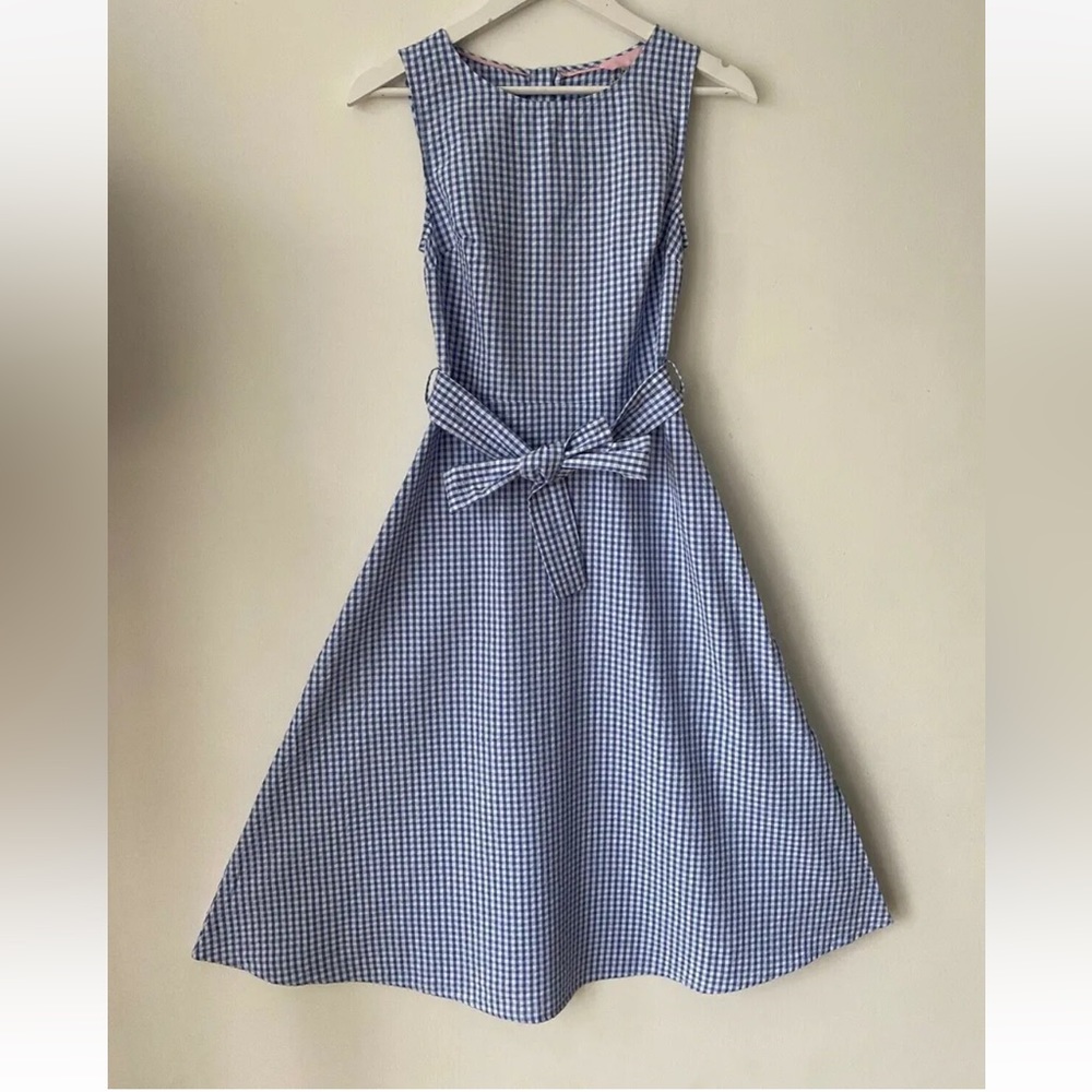 Joules Blue Gingham Sleeveless Dress Fiona Blugingham Size 4 - Picture 1 of 4